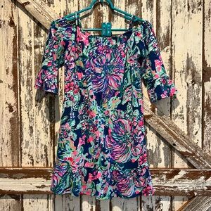 Lilly Pulitzer girls off the shoulder dress XL 12-14